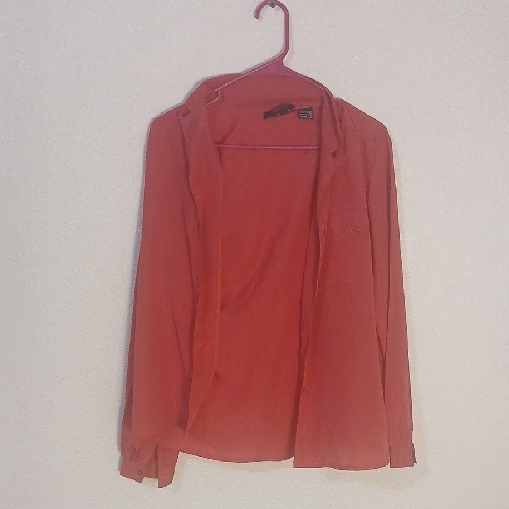Women's Red Button Down Shirt